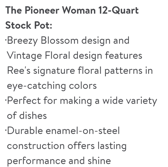 ❤️ New Pioneer Woman Breezy Blossom 12 Qt Stock Pot - Picture 4 of 7